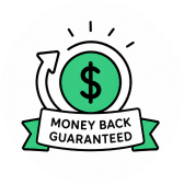 Illustration of a money-back guarantee badge
