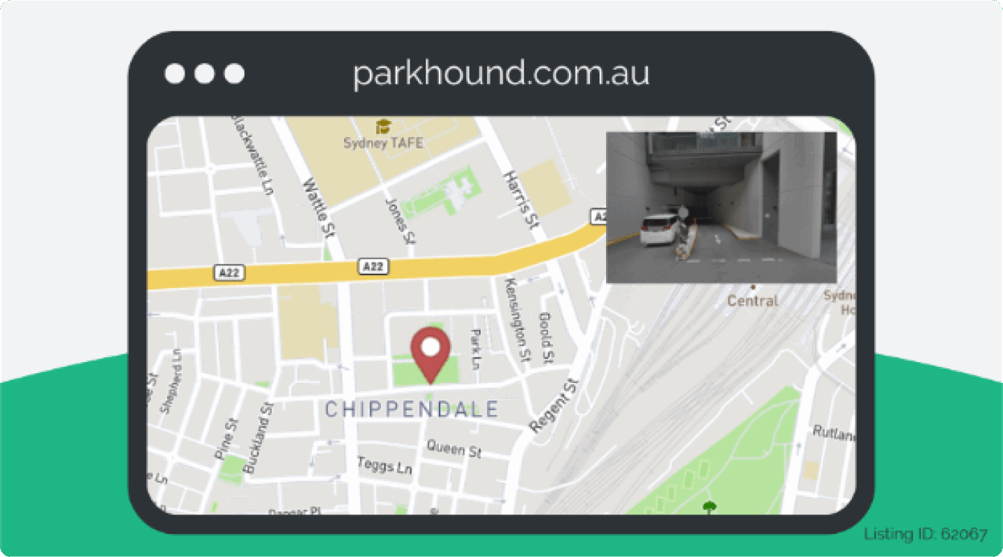 Map image of a monthly parking space at Park Lane, Chippendale