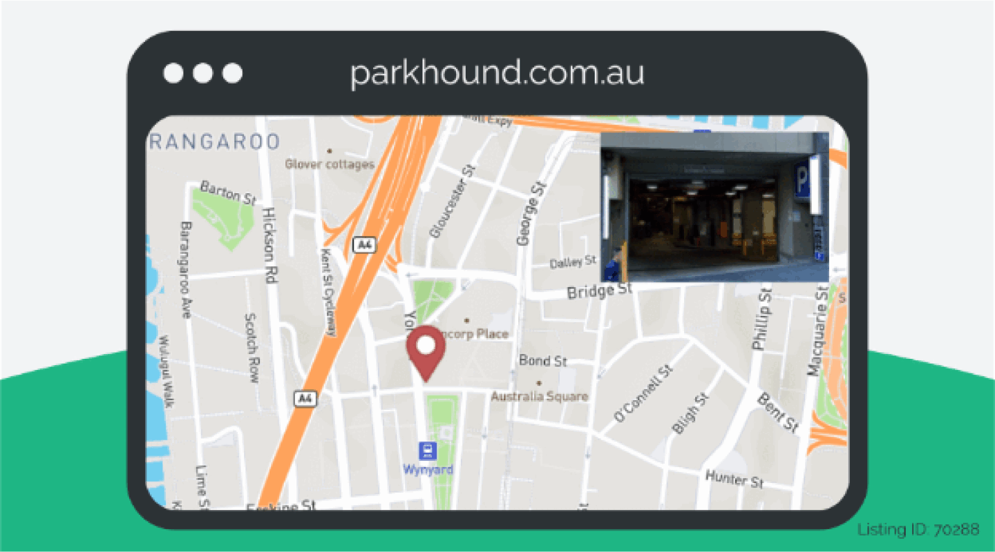 Map image of a monthly parking space at Jamison Street, Sydney