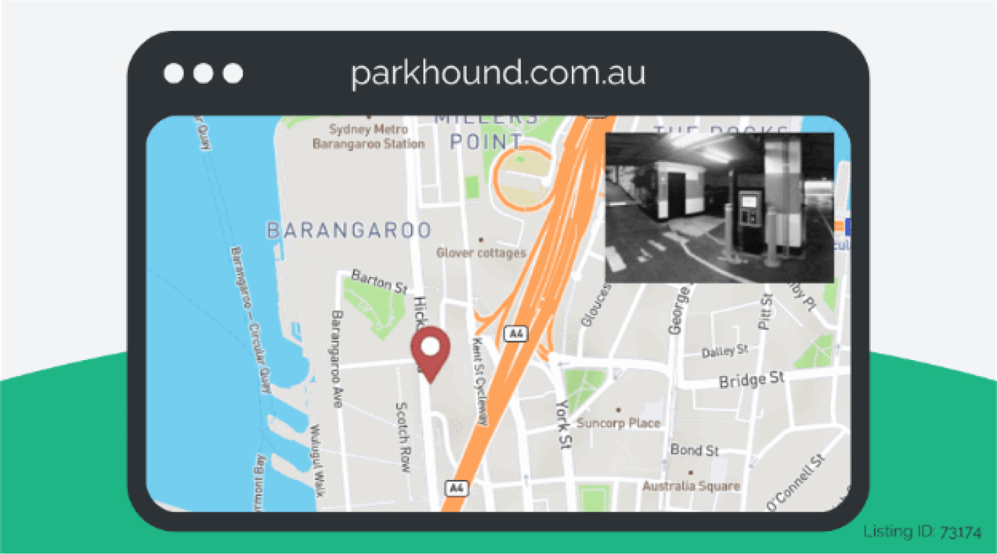 Map image of a monthly parking space at Kent Street, Sydney