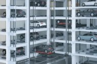 Stacker parking in residential building