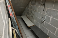 double garage 11 sq m with a separate 2.5 sq m storage space. common security door also