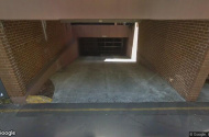 Underground garage with a remote security door