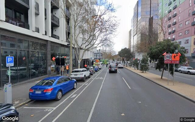 parking next to RMIT, Uni Melbourne, Queensberry tram stop-