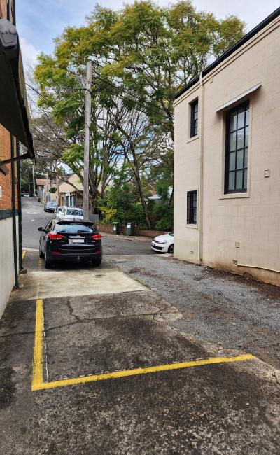 Outside parking on Brocks Lane in Newtown New South Wales Outside parking on Brocks Lane in Newtown New South Wales
