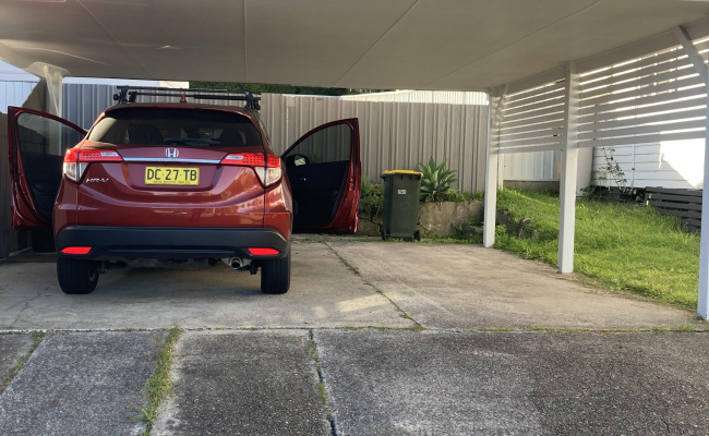 Carspace in double carport available next to bus stop that takes you to Newcastle city