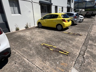 Open-air parking bay near Moore Park