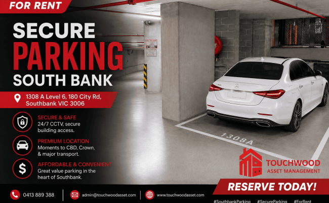 Secure Car Park for Rent in Southbank VIC 3006 Level 6, 180 City Rd (1308a)