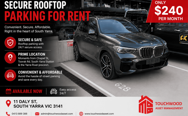 Outdoor lot parking on Daly Street in South Yarra Victoria