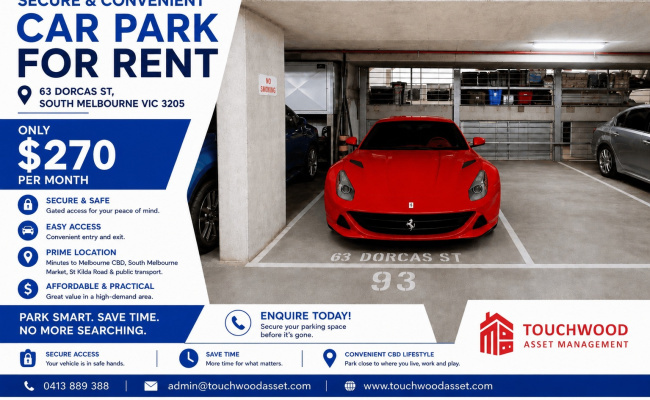 Secure Car Park for Rent in South Melbourne 63 Dorcas St (94)