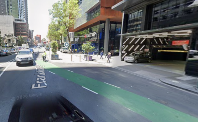 This is a stacker system next to RMIT at the corner of Elizabeth Street and Franklin Street in City
