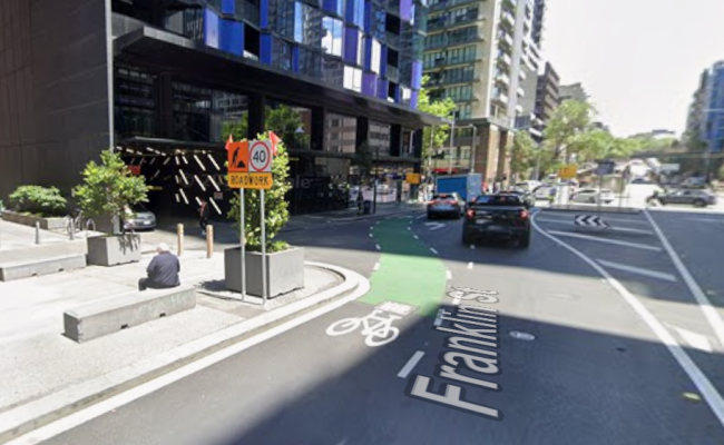 This is a stacker system next to RMIT at the corner of Elizabeth Street and Franklin Street in City