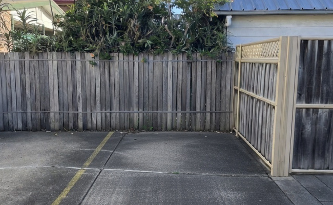 Car space with motorbike lock