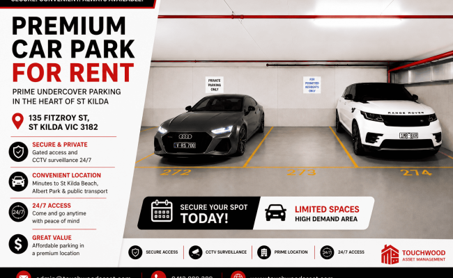 Indoor lot parking on Fitzroy Street in St Kilda Victoria Indoor lot parking on Fitzroy Street in St Kilda Victoria