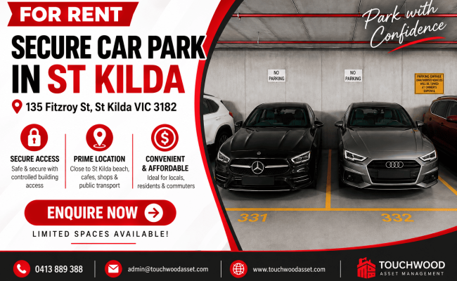 Indoor lot parking on Fitzroy Street in St Kilda Victoria Indoor lot parking on Fitzroy Street in St Kilda Victoria