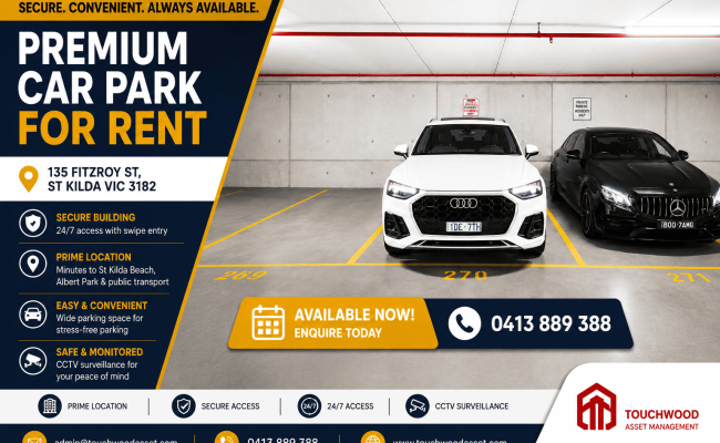 Indoor lot parking on Fitzroy Street in St Kilda Victoria