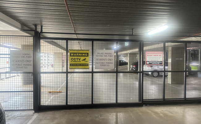 Indoor lot parking on Flinders Street in Melbourne Victoria Indoor lot parking on Flinders Street in Melbourne Victoria