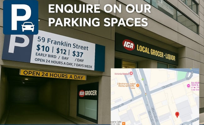 Indoor lot parking on Franklin Street in Melbourne Central Business District Victoria Indoor lot parking on Franklin Street in Melbourne Central Business District Victoria