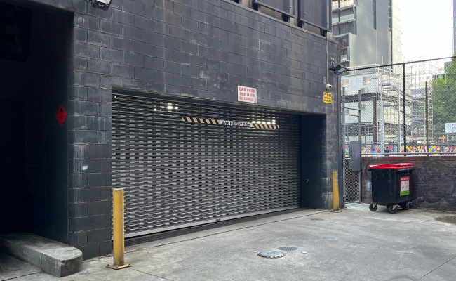 Spacious parking lot at Franklin Lofts in the middle of RMIT campus