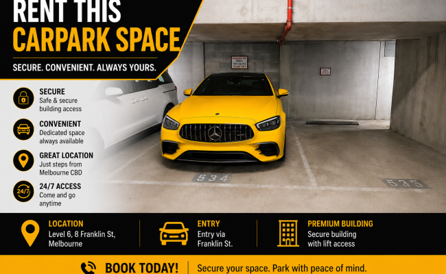 Indoor lot parking on Franklin Street in Melbourne Victoria Indoor lot parking on Franklin Street in Melbourne Victoria