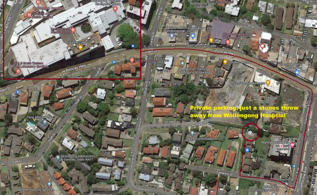 Quiet/Private Parking space, close to Wollongong Hospital