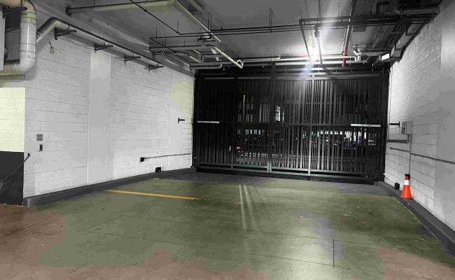 Secure underground parking space close to Mascot station and airport by bus. Access via swipe card.