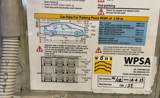 Stacker undercover carpark 2 minute walk to Prahan station. 5 minute walk to South Yarra