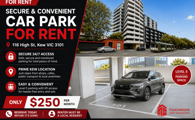 Secure Level 5 Car Park for Rent in Kew 118 High St, Kew VIC 3101 (501)
