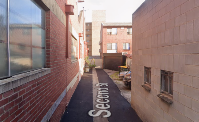 CBD parking with easy access to tramlines with security camera.