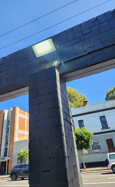 Motion flood lighting and cameras - middle bay