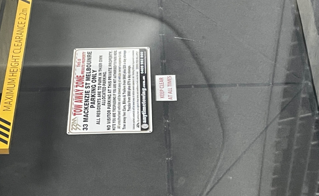 Secure Indoor Car space at 33 Mackenize Street - Needs to be Resident of the Building