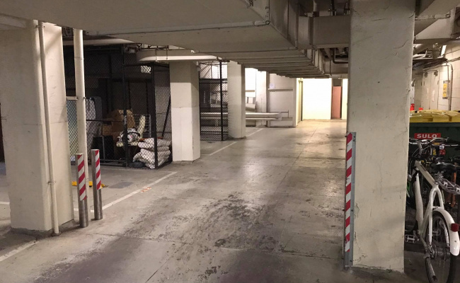 Private and Secure Underground Apartment Building Carpark