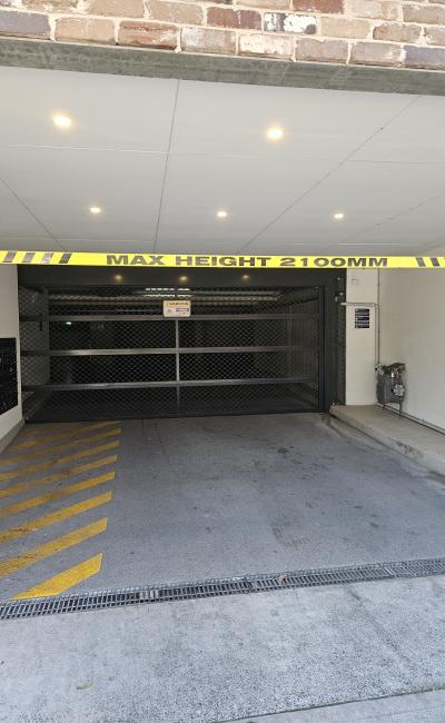 Double Tandem parking lot in secured car park