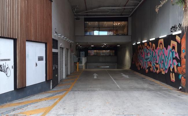 Underground parking spot at Yamaroshi Building on Mort St