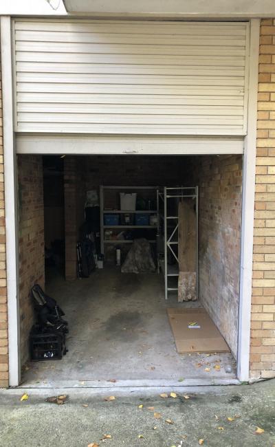 15sqm Large Secure Lock Up Garage / Storage with Shelving Ground Level Car or Truck Access