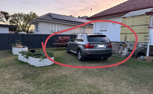 Backyard parking available