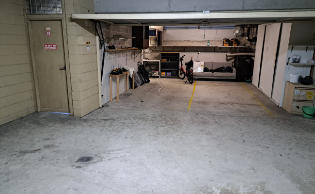 double garage 11 sq m with a separate 2.5 sq m storage space. common security door also
