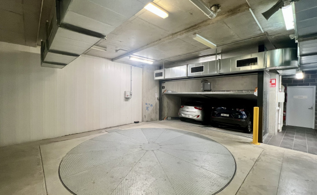 Secure underground car stacker a few steps from St Leonards/Crows Nest Train & Metro