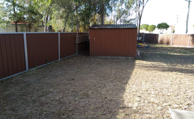 Backyard storage behind gate