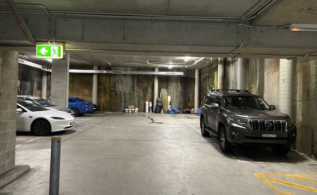 Large car space in the secure apartment garage of a small 13-unit block, conveniently located