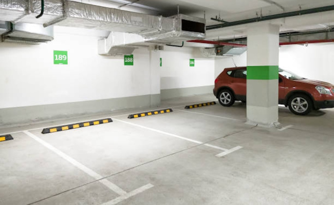 Gated parking near the office area and park