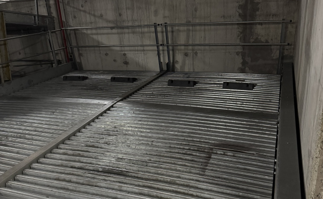 secure underground parking lot