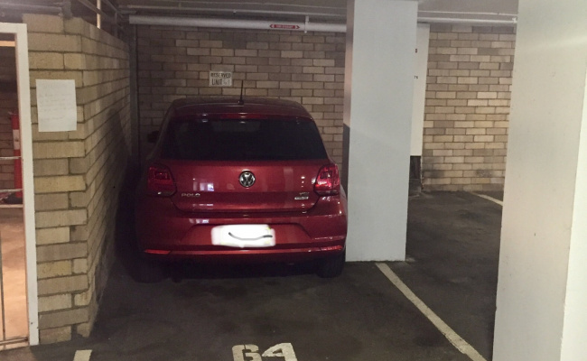 Secure undercover parking space in Elizabeth Bay. Suitable for small car or motor bikes.