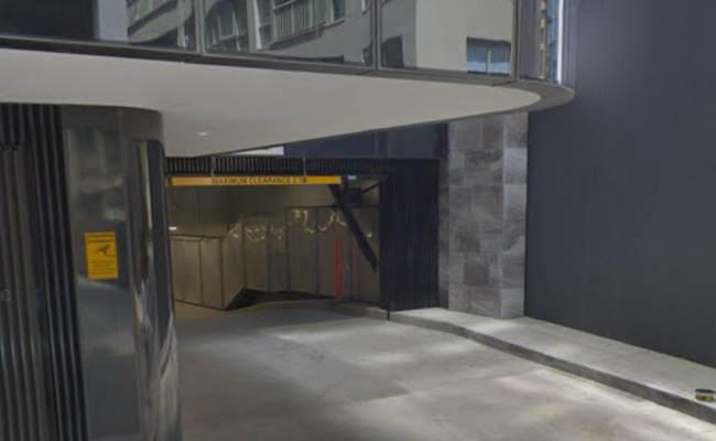Gated parking garage on St Kilda Road