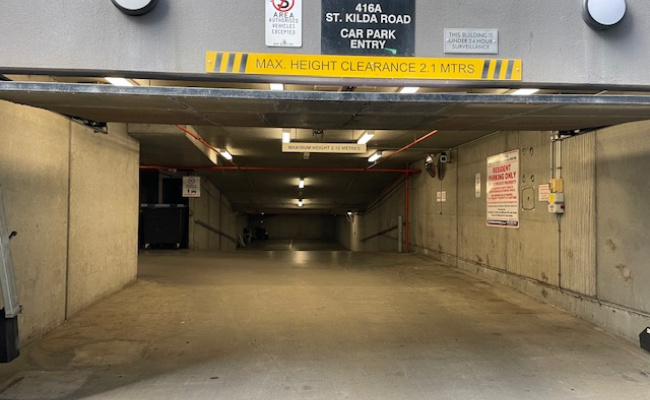 Secure indoor carpark with 24/7 remote control access at St Kilda Rd / Toorak Rd office precinct