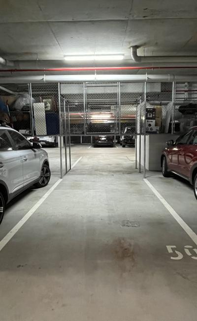 Parking space available in underground car park part of residential building.