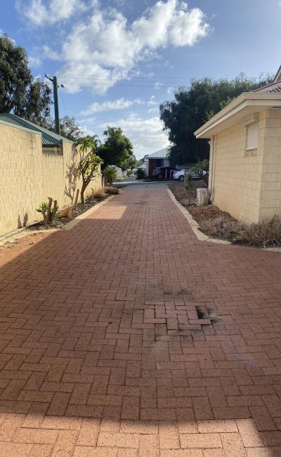 Secure parking space in a private carport