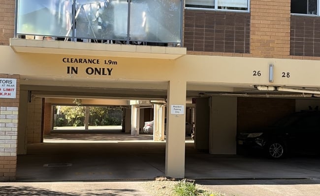 Undercover parking on Tranmere Street in Drummoyne New South Wales