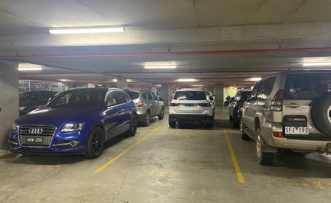 Indoor secure car space on Victoria Parade within Tribeca Apartments and close to city & hospitals