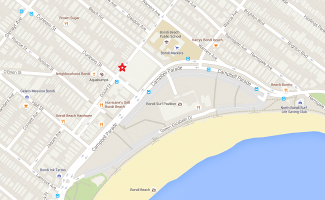 1 block from Bondi Beach - open car space